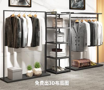 China Male Female Clothing Store Display Rack Floor Standing Clothing Store Side Bag Rack 887514 for sale