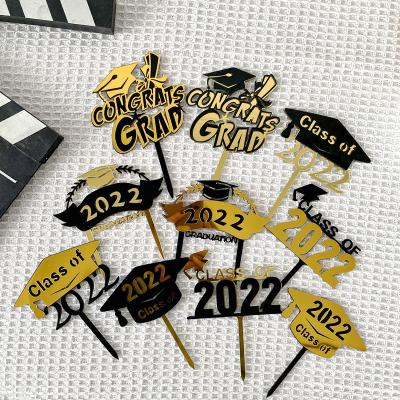 China Acrylic Cake Topper Party Decoration Factory Supplies 2022 New Theme Acrylic Graduation Cake Insert Graduation Celebration Supplies for sale