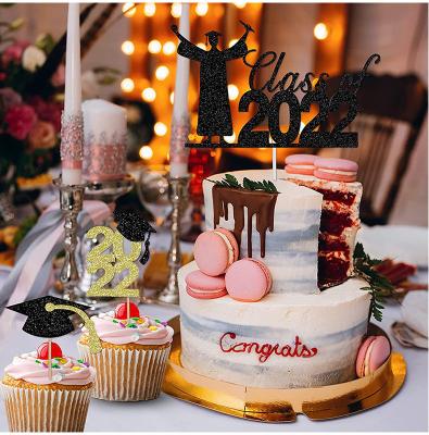 China Hot Selling Polyester Cloth Polyester Cloth Grad Cake Topper Congrats Grad Happy Birthday Cake Toppers Classes Party Decorations Cake Insert for sale