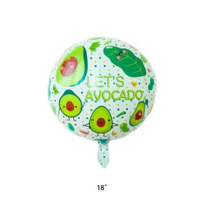 China Fruit Foil Balloons Avocado Foil Balloon Party Decoration Grass Green Balloon Child Birthday Gift Toy 18inch Gift for sale