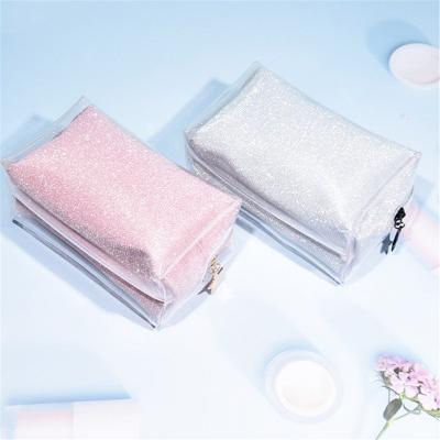 China Fashion Custom Clear Pink TPU EVA Cosmetic Travel Toiletry Portable Toiletry Bag Makeup Bag Beauty Case for sale