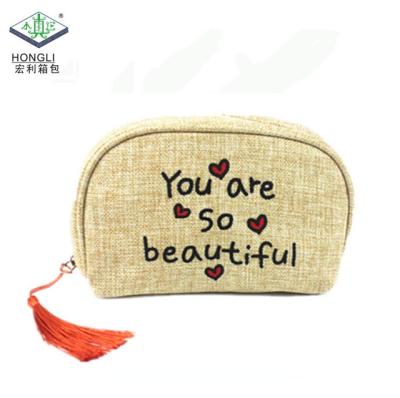 China Custom OEM Logo Fashion Printing Design Cosmetic Bag Canvas Travel Cosmetic Pouch Bag for sale