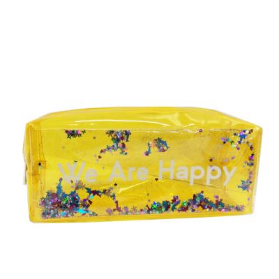 China Gift Fashion Sequins Sparkle Transparent PVC Pencil Case for sale