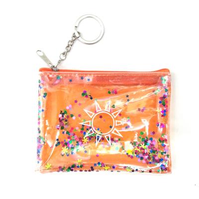 China Anti-theft PVC Clear Kids Promotional Cute Wallet With Key Ring for sale