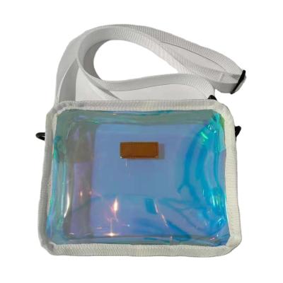 China 2021 Fashion Transparent Jelly Laser Men Women Shoulder Message Bag Cross - Body Handbags For Girl for sale