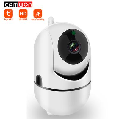 China Camwon 1080P Smart Home Tuya APP Camera Pan Tilt WiFi Auto Tracking Mini Camera Pan Tilt WiFi Auto Tracking Security 1080P Human Motion for sale