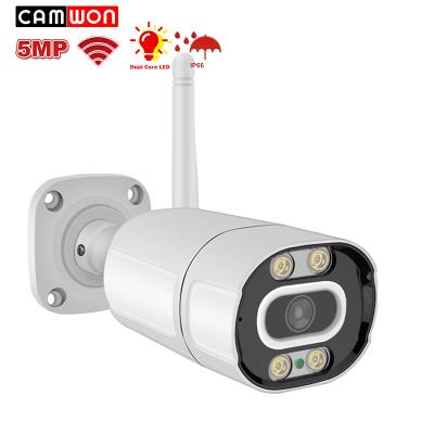 China Siren Camwon ICSee CCTV Security Camera 2 Way Built-in IR Audio Cut Out 5Mp Night Vision Camera WiFi Bullet Outdoor Waterproof for sale