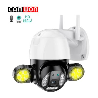 China iCSEE 3MP Wifi Siren CAMWON Security Camera CCTV Surveillance 3MP Wifi IP Camera Built-in LED PTZ Outdoor Human Path Support Onvif NVR for sale