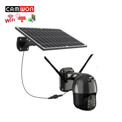 China NIGHT VISION Camwon Low Consumption 2Mp WiFi Solar Battery CCTV Camera Built In 18650 Outdoor Batteries Video Security Wireless PTZ Camera for sale