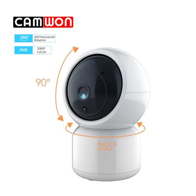 China Mini Spy Hidden WiFi Siren CAMWON 1080P HD Baby Monitor Built-in Indoor App Radio Pan Tilt Two Way Audio Remote Control Security Camera for sale