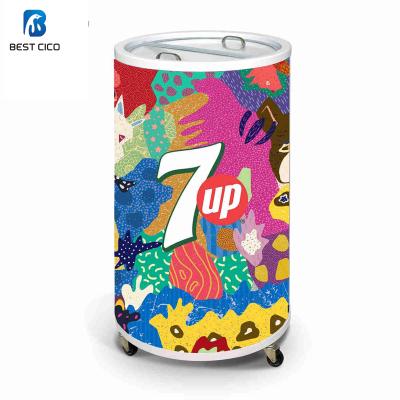 China Because-75T Single-temperature round shape beer can fridge, china can steel cooler manufacturer for sale