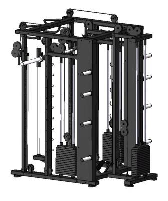 China Universal Commercial Gym Equipment Smith Machine Trainer Power Rack with Cable Crossover for sale