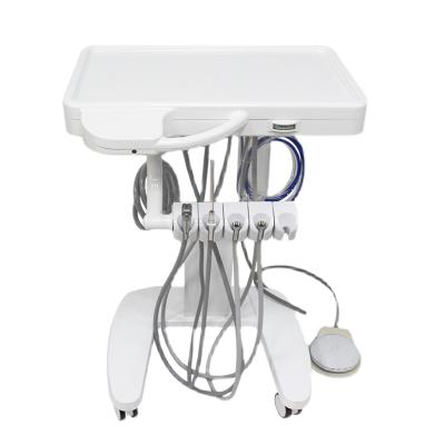 China Portable Dental Metal Tray Dental Turbine Operation Dental Mobile Operation Trolley for sale