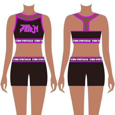 China Teamwear Practice Wear Sublimation Dance Team Outfits Training Uniform Practice Wear Cheerleading for sale