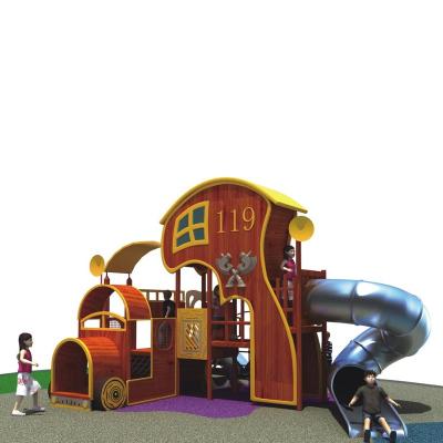 China 380*1200*350 cm KAIQI Outdoor Wooden Kids Playground Equipment With Slide - CE,TUV Approved for sale