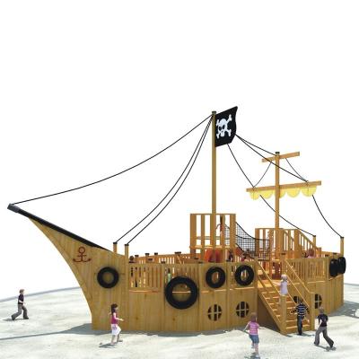 China 1725*1150*450cm Big Pirate Kaiqi Theme Ship Commercial Kids Entertainment Outdoor Wooden Playground Equipment for sale