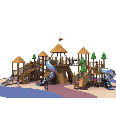 China 2100*1350*640cm Kaiqi Wooden Series Kids Amusement Park Outdoor Playground - Customizable Color&Size for sale