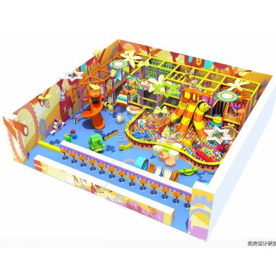 China KAIQI Equipment Good Quality Plastic Kids Indoor Playground Slide Used In Restaurant 15-30 Kids for sale