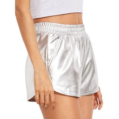 China RoxZoom Breathable Women's Casual Shorts, Soft Stretch High Waisted Pockets Solid Color Shorts, Silver, Large for sale