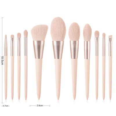 China Luxury Makeup Brush Set with PU Bag, 11PCS Professional Makeup Brushes Custom Logo, Premium Fiber Soft Wood Handle Luxury Makeup Brushes for sale