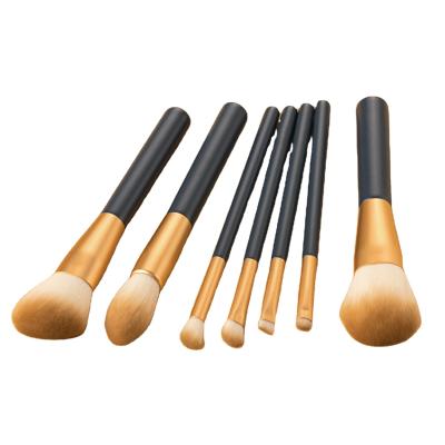 China Luxury Makeup Brush Set with PU Bag, 7PCS Professional Makeup Brushes, Premium Soft Wood Handle Luxury Fiber Makeup Brushes for sale