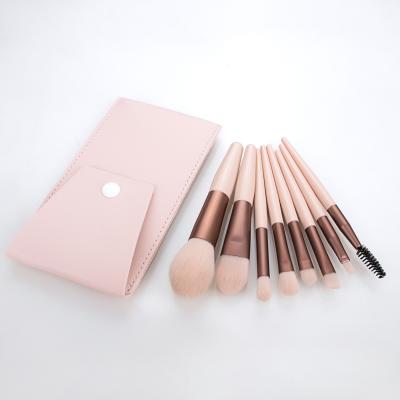 China Luxury Makeup Brushes with PU Bag, 8PCS Professional Makeup Brushes Custom Logo, Premium Fiber Soft Plastic Handle Luxury Makeup Brushes for sale