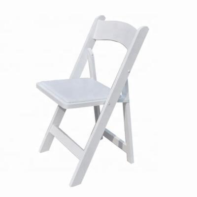 China Restaurant Chair Furniture Instant Easy Running White Wedding Wooden Folding Chair for sale