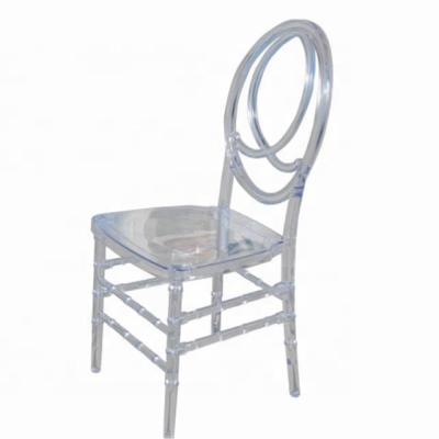 China Catering Supplies Wholesale Modern Hot Sale Phoenix Resin Clear Crystal Wedding Chair for sale