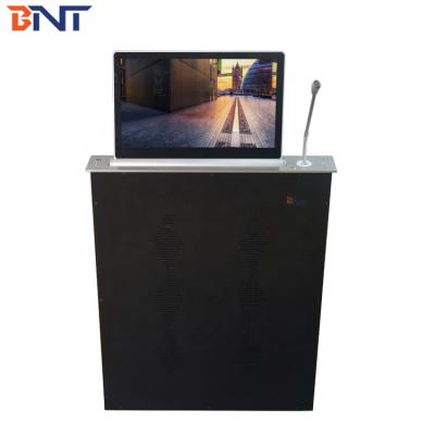 China 15.6 Inch Thin LCD Monitor Table Office Room Conference Microphone Elevator LCD TV Conference Lift Motorized PO Lift LCD monitor for sale