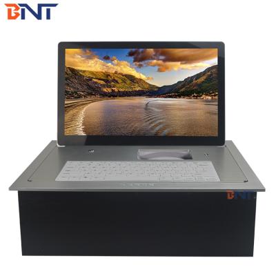 China Flip Up Monitor Lift BNT Conference Desk Motorized Flip Up LCD Monitor Lift With Keyboard And Mouse for sale