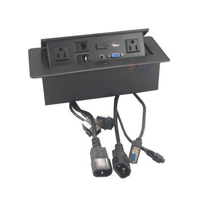 China Modern Boente Desktop Flange Power Strip USB Ports On Desktop Outlet Desktop Sound Power Data Socket With US Power for sale