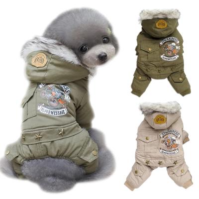 China Sustainable Dog Clothes Warm Winter Puppy Pet Coat Fashion Printed Jackets For Small Dogs Hooded Chihuahua Yorkshire Overalls Dog Clothing for sale