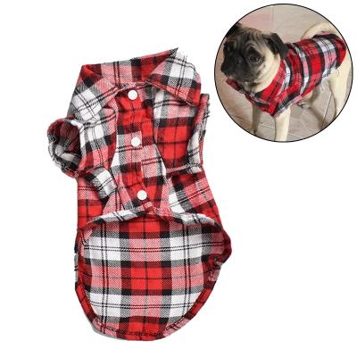 China Classic Fashion Pug French Bulldog Plaid Dog Clothes Summer Viable Shirts For Small Dogs Puppy Vest T-shirt For Dogs Pets Apparel for sale