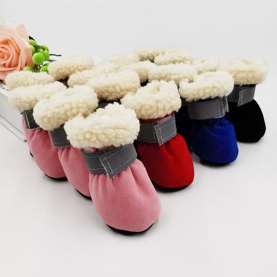 China Viable 4pcs Dog Shoes Waterproof Puppy Anti-skid Cat Rain Snow Booties Winter Dog Boots Socks Footwear For Small Dogs Chihuahua for sale