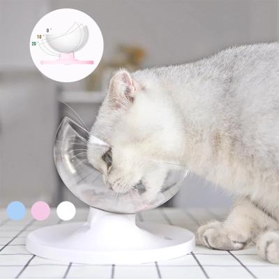 China Viable Transparent Single Bowl For Cats Non Slip Adjustable Pet Cat Drinking Eating Bowls Kitten Kitty Food Feeder Dish Pet Products for sale