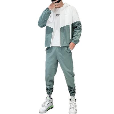 China Others Patchwork Men Casual Hip Hop Mens Tracksuit Streetwear Fitness Tracksuit 2 Piece Men Clothing Sets for sale