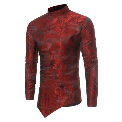 China Other New Edge Personalized Irregular Design Men's Long Sleeve Casual Shirt for sale