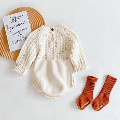 China Others Long Sleeve Pajamas Knitted Hollow Romper Triangle Baby Suit for sale