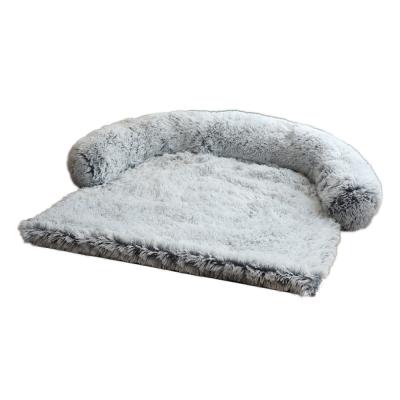 China Best Breathable Custom Washable Round Faux Long Fur Pet Bed Removable Non-slip Outdoor Cat Dog Bed Maker for sale