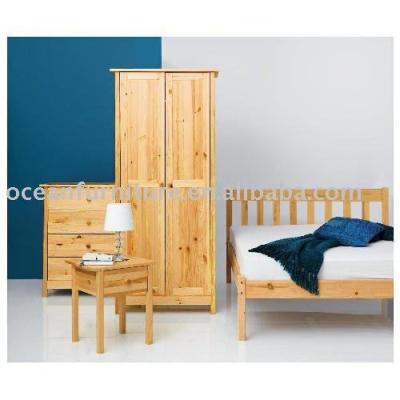 China solid wood pine bedroom furniture set for sale