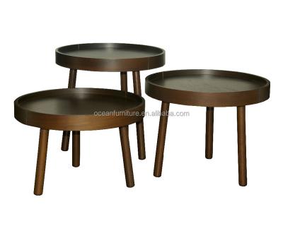 China PANEL Round Shape Modern Nest Wooden Coffee Table for sale