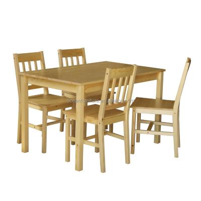 China solid wood solid wood dining table, cheap table and chair set for sale