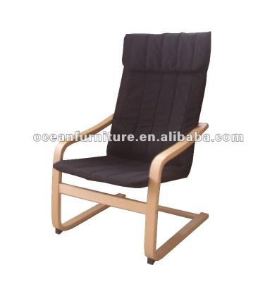 China Leisure Chair Comfortable Lounger Bentwood Reclining Armchair With Padded Cushion for sale