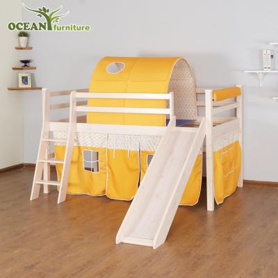 China Cheap Price Solid Wood Kids Trace Wooden Bunk Beds Kids Bunk Bed With Slide for sale