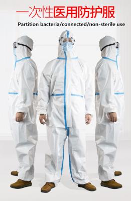 China CE FDA certified Disposable Hospital Full-body Anti-Virus Coverall Safety Protective Clothing Medical Isolation Suit for sale