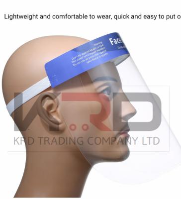 China Resistant Spitting Anti-Fog Lens adjustable disposable medical face shield for adult for sale