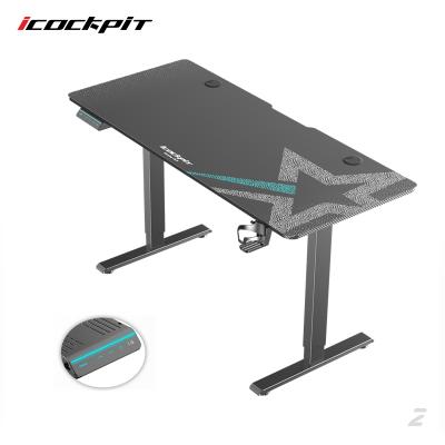 China (Height) Icockpit Adjustable New Design 2 Stage Quick Install Height Adjustable Desk Table Position Electric Desk for sale