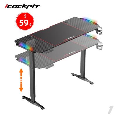 China Ergonomic Height Adjustable Computer Gaming Furniture Desk Icockpit Sit Stands Desk Computer Gaming Table (Height) for sale