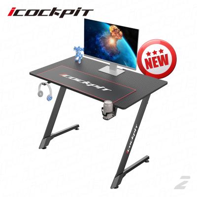 China (Other) icockpit New Model Professional Game Club Home Office Adjustable Table Z Shaped Gaming Table E-sports Gaming Desktop PC Gaming Desk for sale