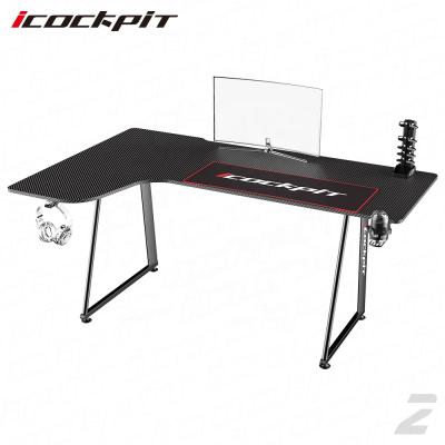 China Large Icockpit L-shape Computer Desk Simple Modern Style Writing Study Laptop PC Computer Desk One Shaped Gaming Desk For Home Workstation for sale